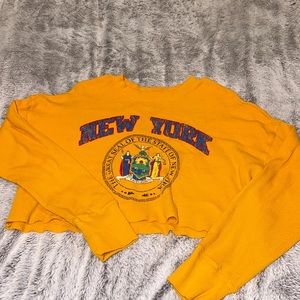 never worn new york cropped sweatshirt
